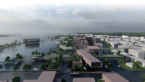 VDA komandos vizualizacijos, kaip turėtų būti plėtojamas Vitės kvartalas ir Žiemos uostas. 