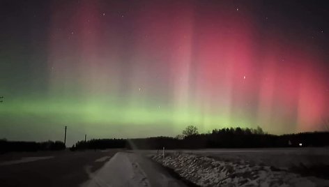 Šiaurės pašvaistė, Agnės užfiksuota Skuodo rajone, Aleksndrijoje.