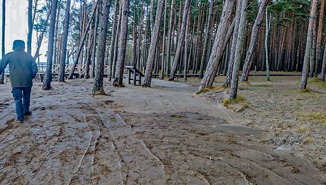 Molio ir žvyro mišiniu tvirtinamas Olandų kepurės skardis