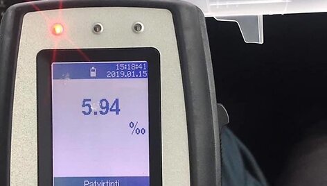Rekordininkas, įpūtęs 5,94 promiles