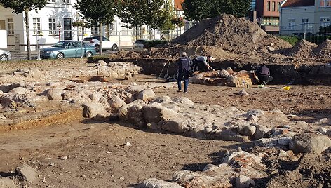 Archeologiniai tyrinėjimai Jono bažnyčios vietoje Klaipėdoje.