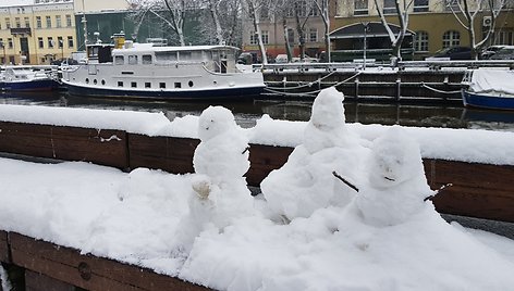 Žiemiškai padabinta Klaipėda