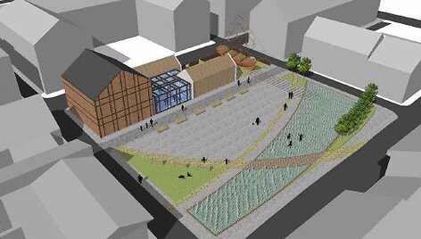 Vizualizacijose &ndash; aik&scaron;tės tarp Didžiojo Vandens, Vežėjų, Tomo ir Pasiuntinių gatvių ateities vizija.