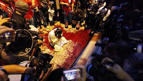 Protestuotojų lyderiai sakė surinkę 300 litrų kraujo