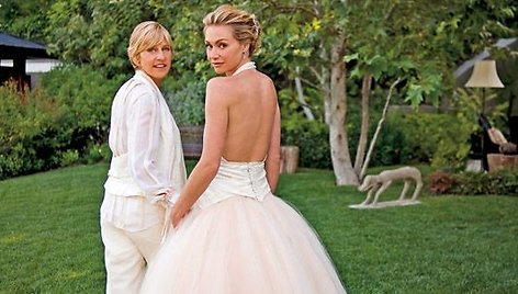 Foto naujienai: Ellen Degeneres ir Portia de Rossi: pasiskirstymas pareigomis