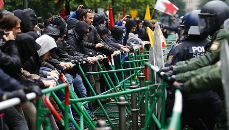 Demonstrantai prie Europos centrinio banko