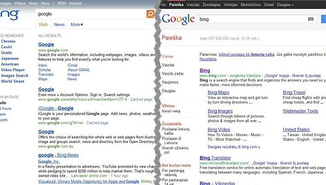 Naujasis &bdquo;Bing&ldquo; dizainas itin primena konkurentės &bdquo;Google&ldquo; i&scaron;vaizdą.