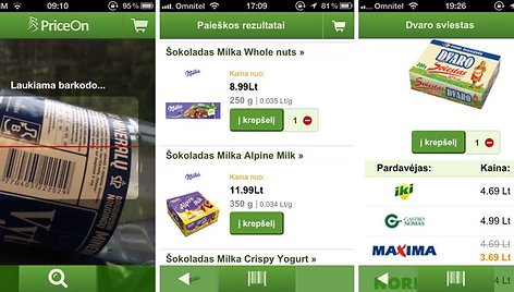 „PriceOn“ mobilioji aplikacija