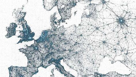 &bdquo;Twitter&ldquo; vartotojų žinučių Europos žemėlapis