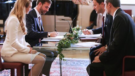 Princo Guillaume'o ir grafaitės Stephanie de Lannoy civilinė tuoktuvių ceremonija