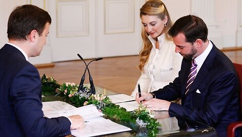 Princo Guillaume'o ir grafaitės Stephanie de Lannoy civilinė tuoktuvių ceremonija