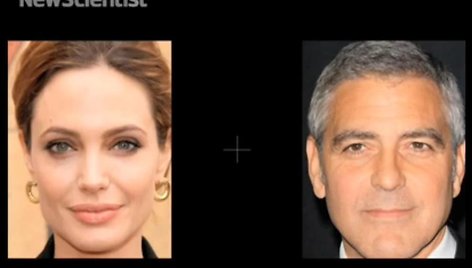 Angelina Jolie ir George'as Clooney. Neįtikėtina, tačiau gražių ir simpatiškų žmonių veidai, žvelgiant į juos tam tikru kampu, gali virsti pabaisų fizionomijomis.