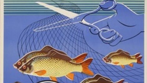 Plakatas „Nenaikink žuvų neršto metu“, 1958 m.