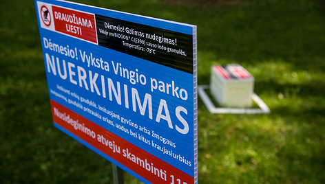 Vingio parke testuojamos erkių gaudyklės