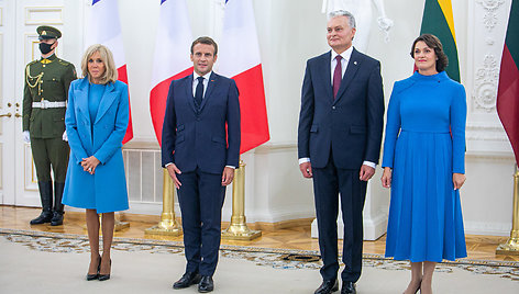 Emmanuelis Macronas, Gitanas Nausėda, Brigitte Macron, Diana Nausėdienė