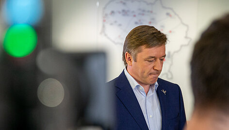 Ramūnas Karbauskis spaudos konferencijos metu