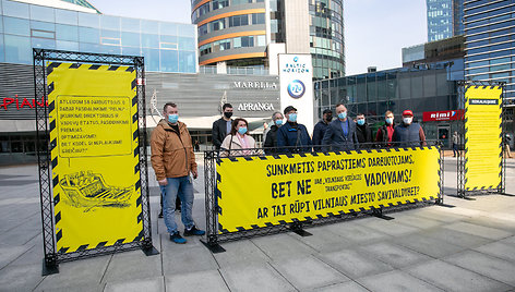 Vilniaus viešojo transporto profsąjungos piketas