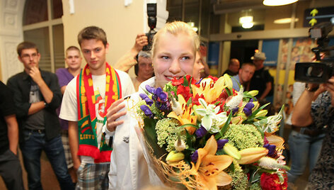 Rūta Meilutytė Vilniaus oro uoste