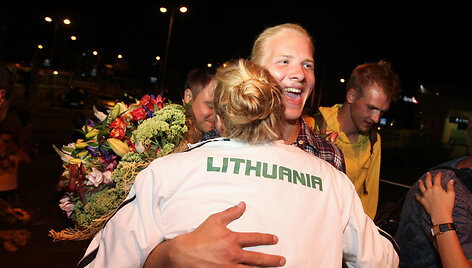 Rūta Meilutytė Vilniaus oro uoste