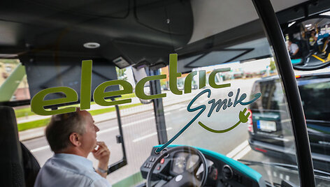 Elektrinis autobusas Vilniaus gatvėse