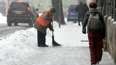 Snieginga kovo 9 d. Villniuje