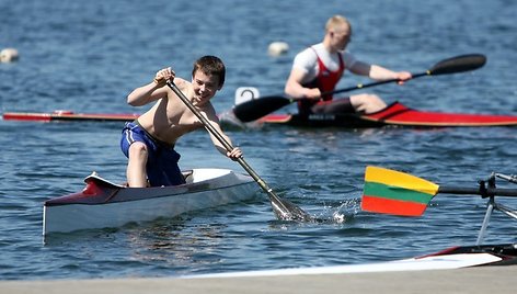 Irklavimo varžybų akimirka