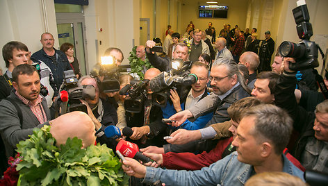 Aurimo Didžbalio sutiktuvės Vilniaus oro uoste