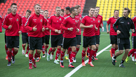Lietuvos futbolo rinktinės treniruotė