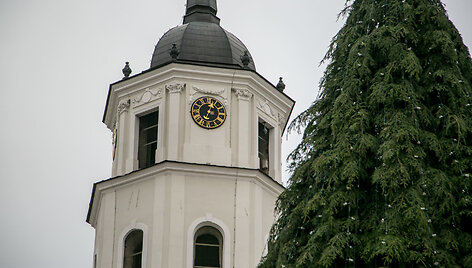 Vilniuje jau pradėta puo&scaron;ti Kalėdų eglė