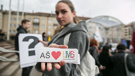 &Scaron;alies medikai susitiko mitinge prie Seimo