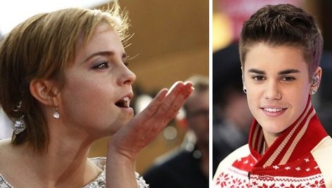 Emma Watson ir Justinas Bieberis