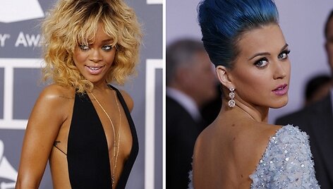 Rihanna ir Katy Perry (de&scaron;inėje)