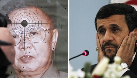 &Scaron;iaurės Korėjos lyderis Kim Jong-ilas ir Irano lyderis Mahmoudas Ahmadinejadas