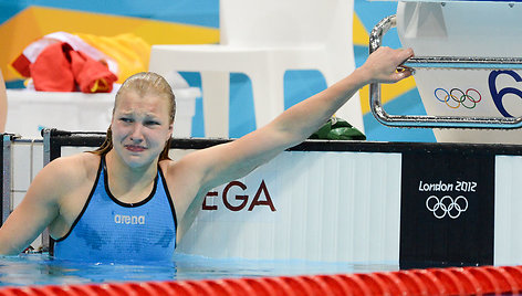 Rūta Meilutytė po finišo pravirko iš laimės