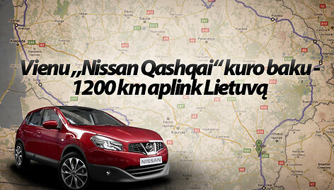 Vienu &bdquo;Nissan Qashqai&ldquo; kuro baku - 1200 km aplink Lietuvą