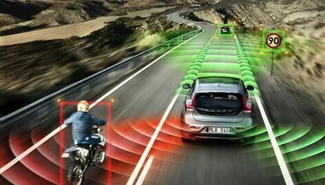 Saugumo sistemos &bdquo;Volvo V40&ldquo; automobilyje