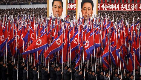 Demonstracija Kim Il Sungo aik&scaron;tėje