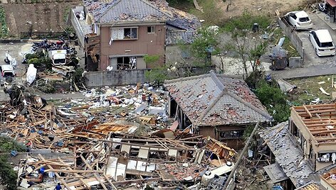Tornado padariniai Tsukubos mieste
