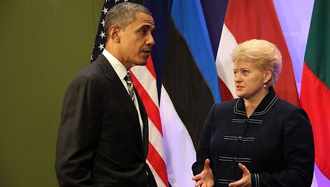 JAV prezidentas Barackas Obama ir Lietuvos prezidentė Dalia Grybauskaitė