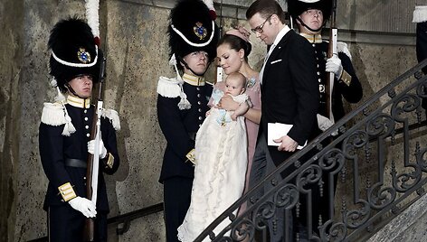 Princas danielis ir princesė Victoria su dukra princese Estelle