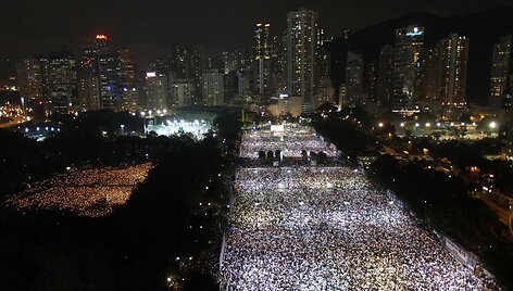 Tiananmenio aik&scaron;tės protestų metinių minėjimas