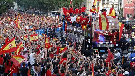 Ispanijos futbolo rinktinės sutiktuvės Madride