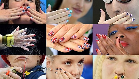 Iš kairės: Allison Schmitt, Suzana Jacobos, Rebecca Adlington, Luz Mercedes Acosta Valdez, Alison Williamson, Venus Williams, Alison Williamson, Margaux Farrell, Rūta Meilutytė