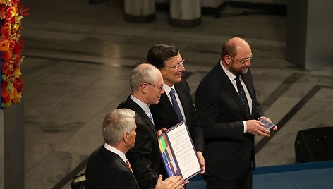 Nobelio premijų teikimo ceremonijos akimirka