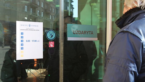 Uždarytas &Scaron;iaulių banko skyrius Kaune