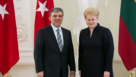 Turkijos prezidentas Abdullahas Gulu ir Lietuvos prezidentė Dalia Grybauskaitė
