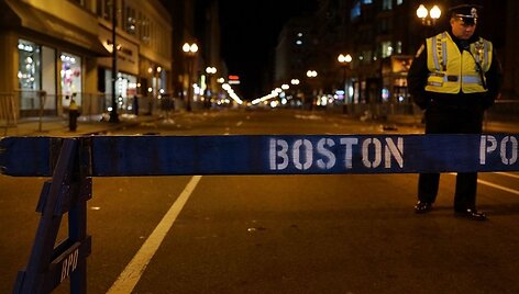 Bostono policijos aptverta įvykio vieta
