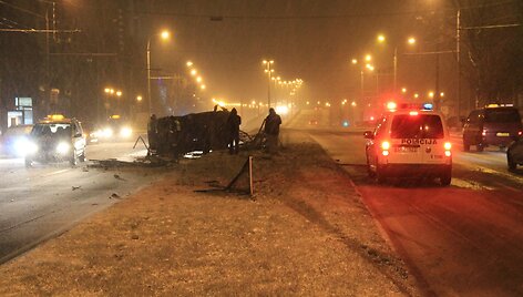 &bdquo;Fiat Brava&ldquo; automobilio avarija Laisvės pr., Vilniuje