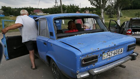 Slovjanske per susi&scaron;audymus apgadintas automobilis
