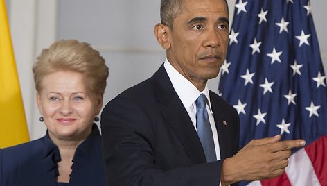 Lietuvos prezidentė Dalia Grybauskaitė ir JAV prezidentas Barackas Obama 